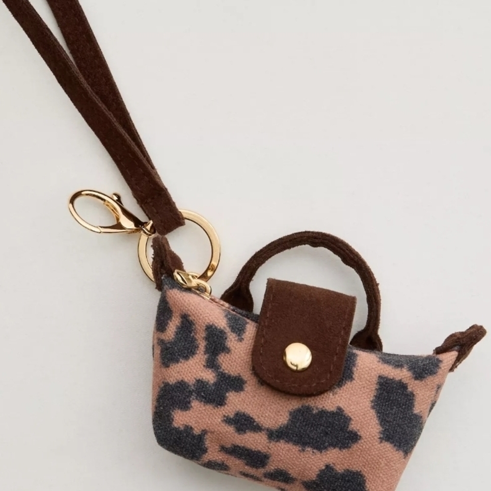 Aerie Leopard Pouchette Bag Charm